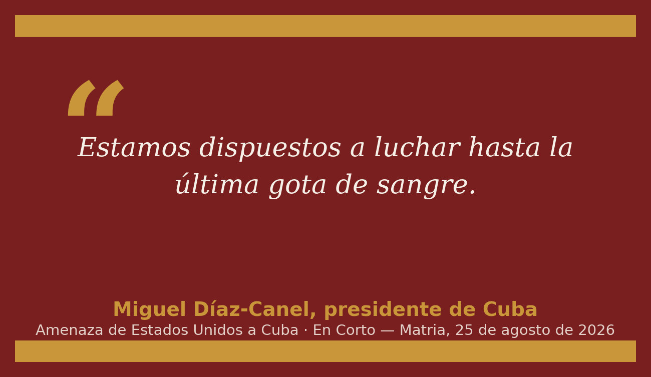 Tarjeta de cita: declaración de Miguel Díaz-Canel